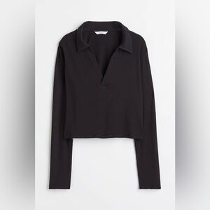 Collared Ribbed Crop Top